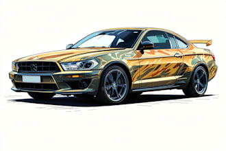 draw amazing vector illustration of your car or any vehicle