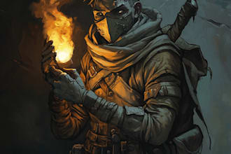 draw a dnd character art and dnd character illustration