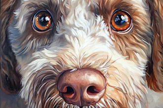 draw pet portrait, dog portrait, cat portrait oil painting
