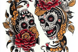 create unique custom tattoo design with traditional tattoo
