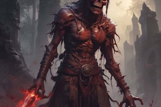draw fantasy horror bloody character illustration