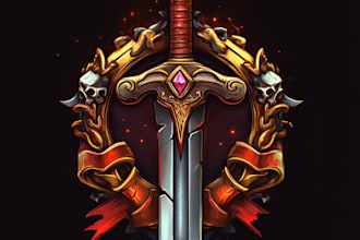 make unique medieval, fantasy, rpg, mmorpg game logo title