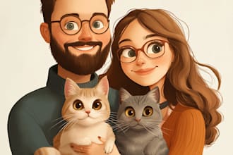 draw cute self portrait, couple, or idol