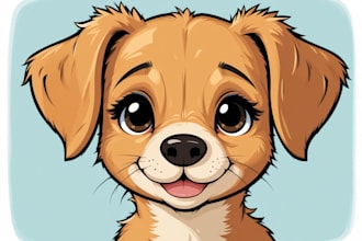 draw pet portrait into cartoon vector