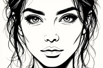 draw portrait vector illustration