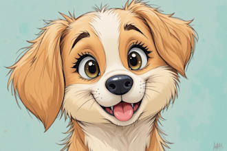 draw disney cartoon portrait of your lovely pet