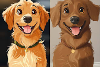 draw disney cartoon portrait of your lovely pet