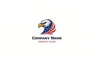 do eagle head for american flag simple mascot logo design