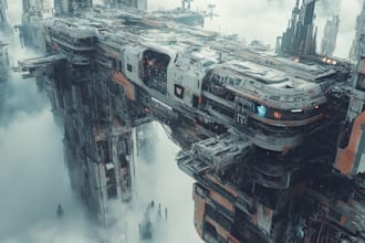 design an illustration of futuristic cyberpunk city