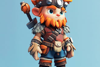 create a cool 3d character with textures