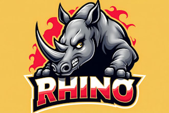 make different angry rhino mascot logo for you  with express delivery