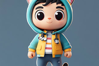 convert image to 3d model, 3d character portrait design