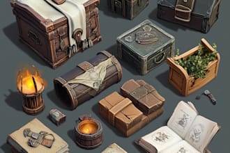 draw delightful 2d game icons props assets and objects