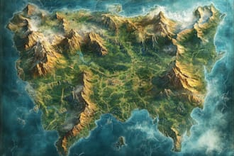 create a custom map for fantasy, scifi, book or boardgame