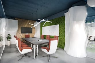 3d office interior,parametric wall design,i t office detail render architecture
