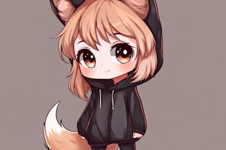 draw anime pfp illustration for original anime character