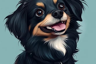 design a custom disney pet portrait illustration