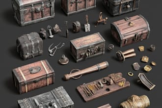 create 2d game ui and game icon, object, props, 2d art