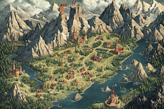craft a hand drawn map of your fantasy world