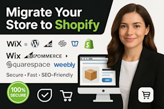 migrate wix wordpress bigcommerce weebly squarespace to shopify website