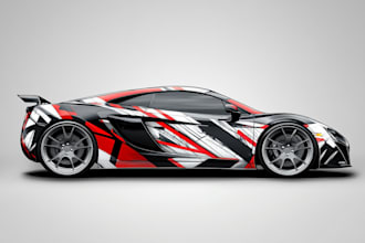 make car wrap design, vehicle sticker or decals wraps design