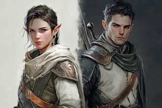 draw your fantasy,scifi or rpg character full body or portrait