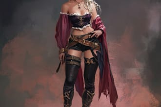 draw art commission, anime, semi realistic portraits, fantasy illustration