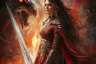 create a stunning fantasy or scifi book cover for you