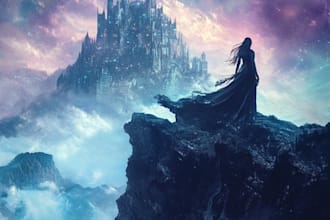 do fantasy book cover design, thriller book cover in unique style