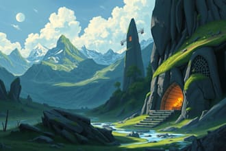create concept art, fantasy landscapes, background scenes