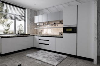 kitchen design, 3d rendering, autocad, 3ds max, interior design autocad kitchen