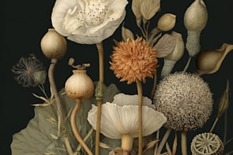 create a beautiful vintage botanical illustration poster
