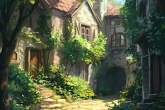 draw environment background and concept art or landscape