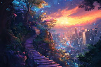 draw art or you feel background, matte painting