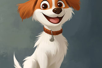 create disney style pet portraits in 24 hours