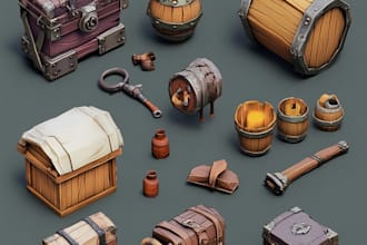 draw 3d model objects, props and weapons