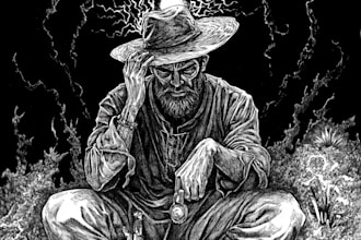 draw black and white illustrations