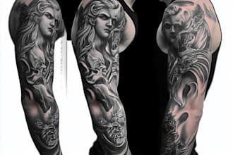 professionally design your sleeve tattoo, chest tattoo