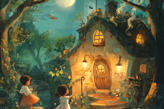 provide creative children book story illustration service
