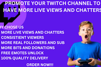 boost your twitch and kick channel to have more views, followers and chatters