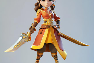 sculpt and create stylized 3d character design and model