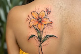 draw unique custom tattoo any tattoo design, tattoo artist