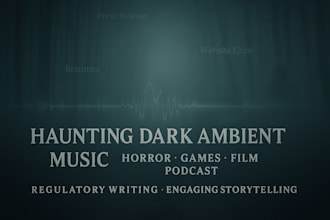 do haunting dark ambient music soundtrack for creepy horror game, film, podcast