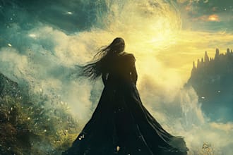 create a unique fantasy book cover illustration