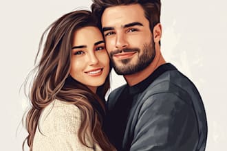 do  couple portrait illustration