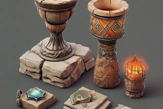create 3d props, objects , game assets