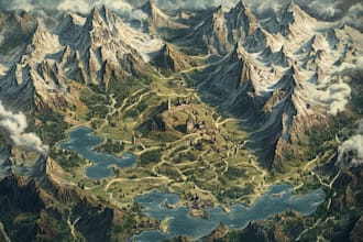 make fantasy map illustration for dnd