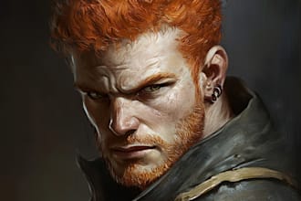 design dnd art, character fantasy illustration for dnd party