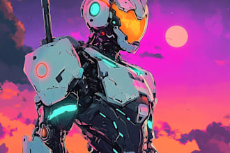 draw custom mecha robot