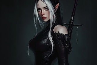 make  a fantasy, dark fantasy character concept
